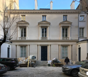 Restauration façade sur cour ancien hôtel Rousseau, rue de la Rochefoucauld, Paris 9ème, 2020
