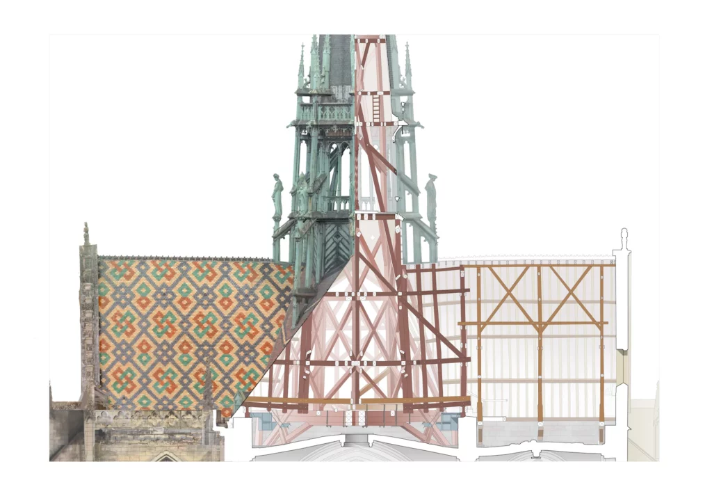 Dijon cathédrale restauration flèche études